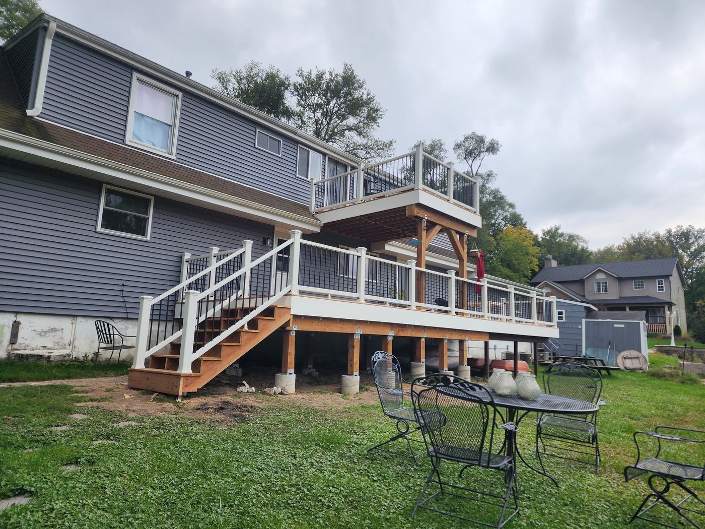 Elevated Deck with Covered Pergola