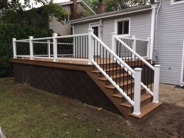 Elevated Deck, White Railings