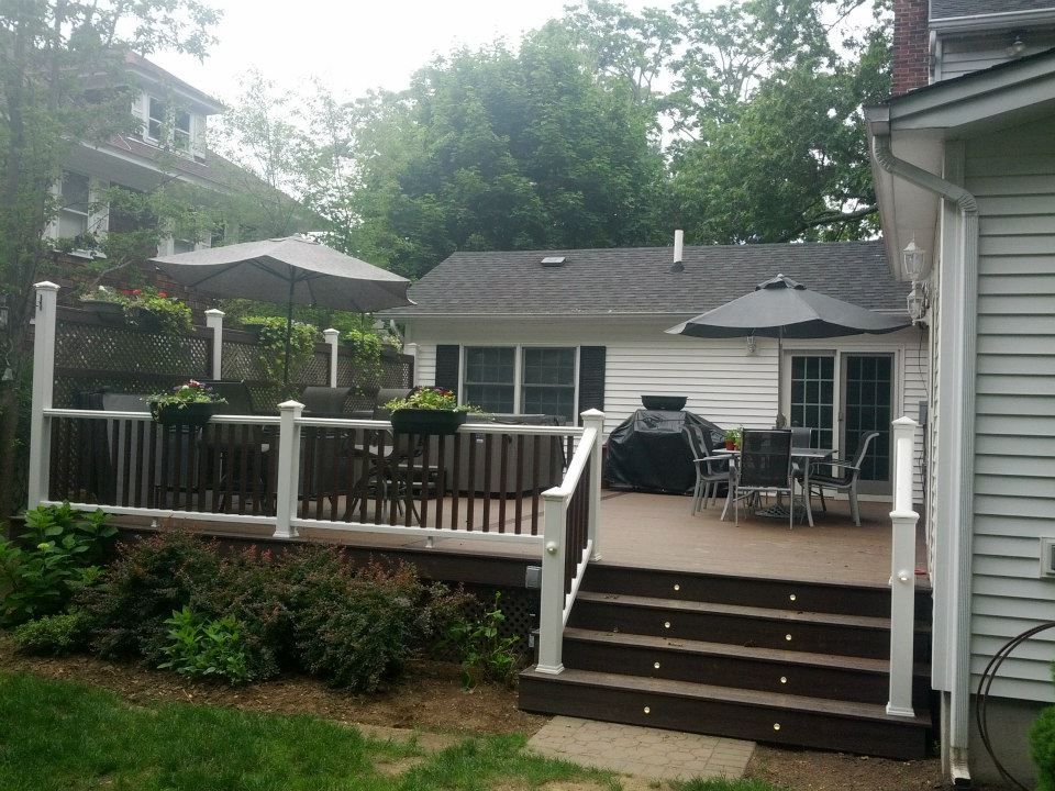 Deck with Lit Riser Steps